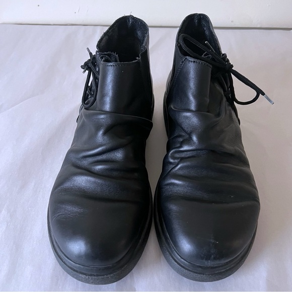 Rieker Ruched Boots Women 39 / 8 Black Leather Comfort Slouchy Booties - Picture 3 of 6